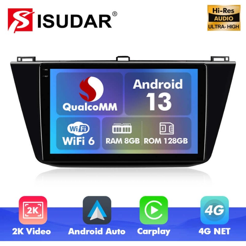 Q6 Qualcomm Android 13 For VW/Volkswagen/Tiguan 2017-2019 10" screen multimedia car radio DSP ADAU