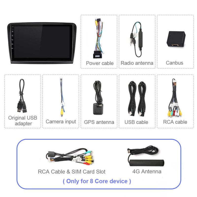 T72 QLED Car Radio Multimedia Video Player Navigation stereo GPS For Skoda Superb 2 B6 2008 - 2015