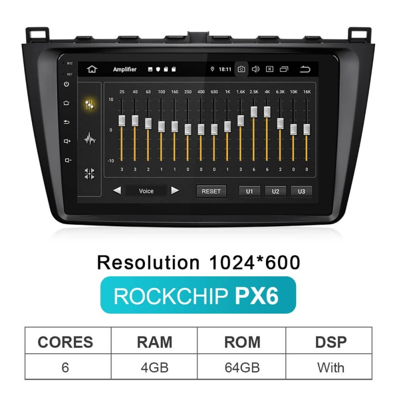 Isudar  9 inch Android Auto Radio GPS For Mazda 6 2 3 GH 2007-2012