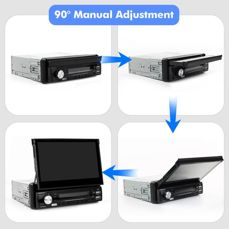 ISUDAR 1 Din Android 10 Car Radio 7" Retractable Screen Multimedia Video Player Carplay Android Auto Universal Car Audio No DVD