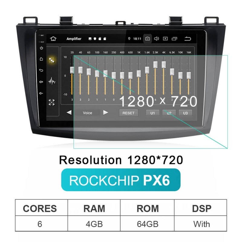 Isudar  9 inch Android Auto Radio GPS For Mazda 6 2 3 GH 2007-2012