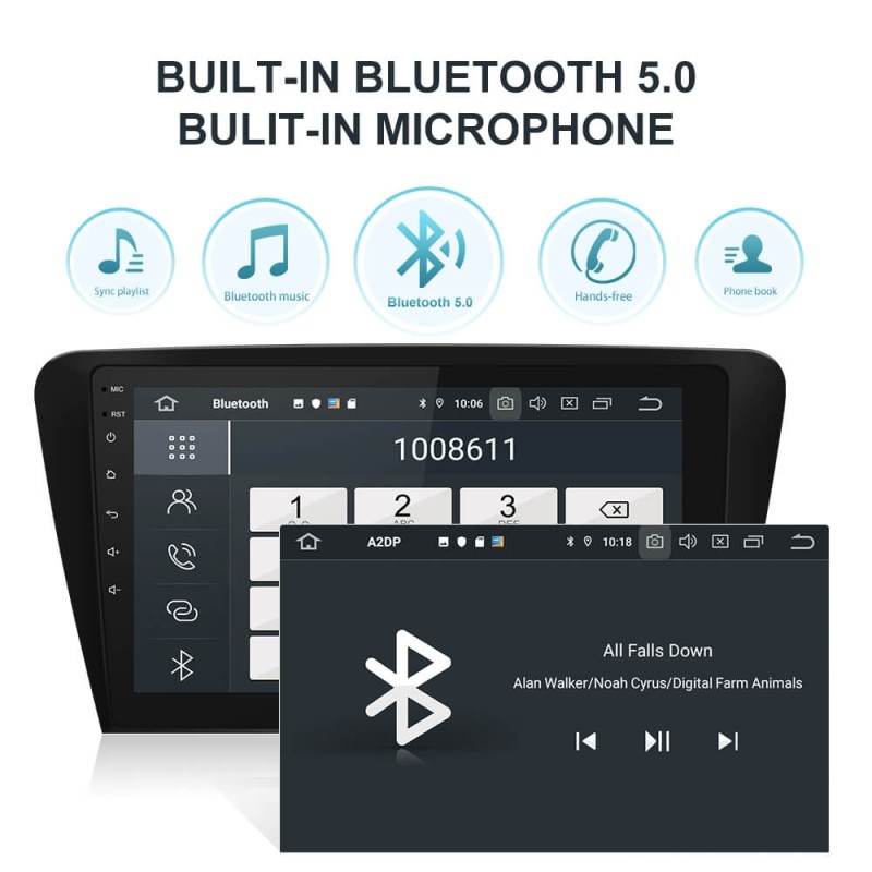 Isudar 1 Din 10.1 inch Android 10 Radio For VW/Skoda/Octavia 2014-