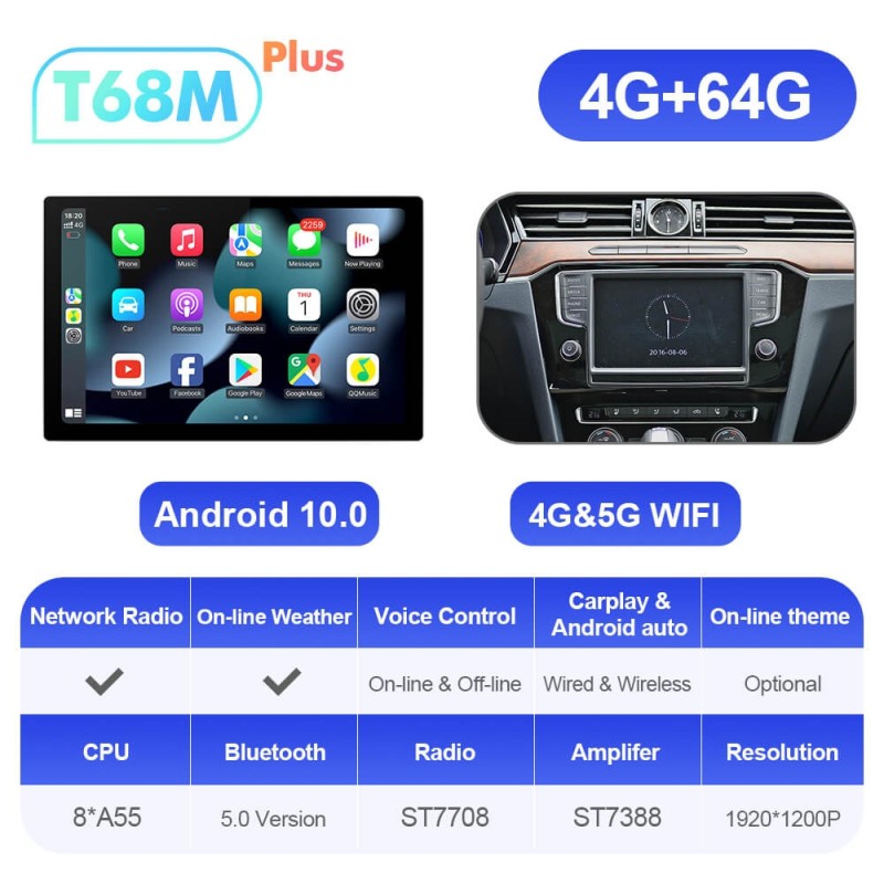 ISUDAR T72 2K 13.1 Inch 8 Core Android 12 Car Radio For VW/Volkswagen Passat B8 2015-