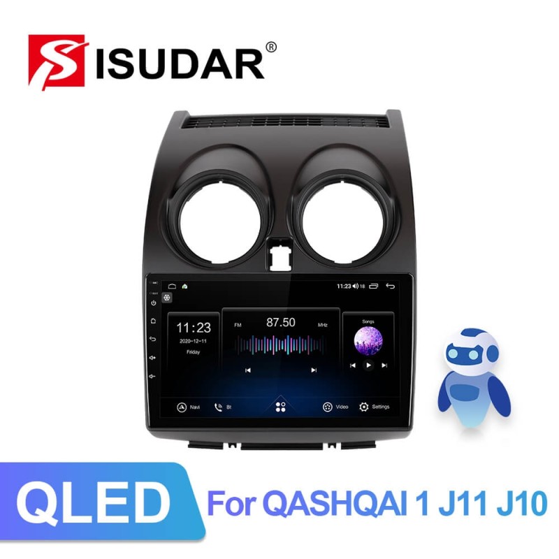 ISUDAR V72 QLED screen Car Radio For Nissan Qashqai 1 J10 2006-2013