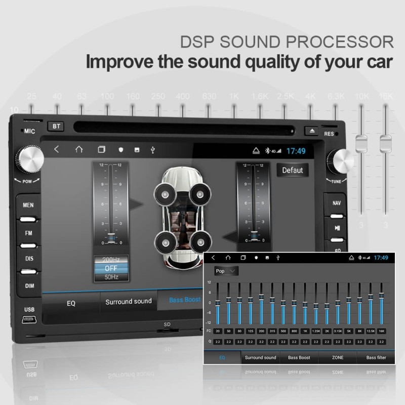 ISUDAR H53 2 Din Android Car Radio For Passat/Golf/Skoda