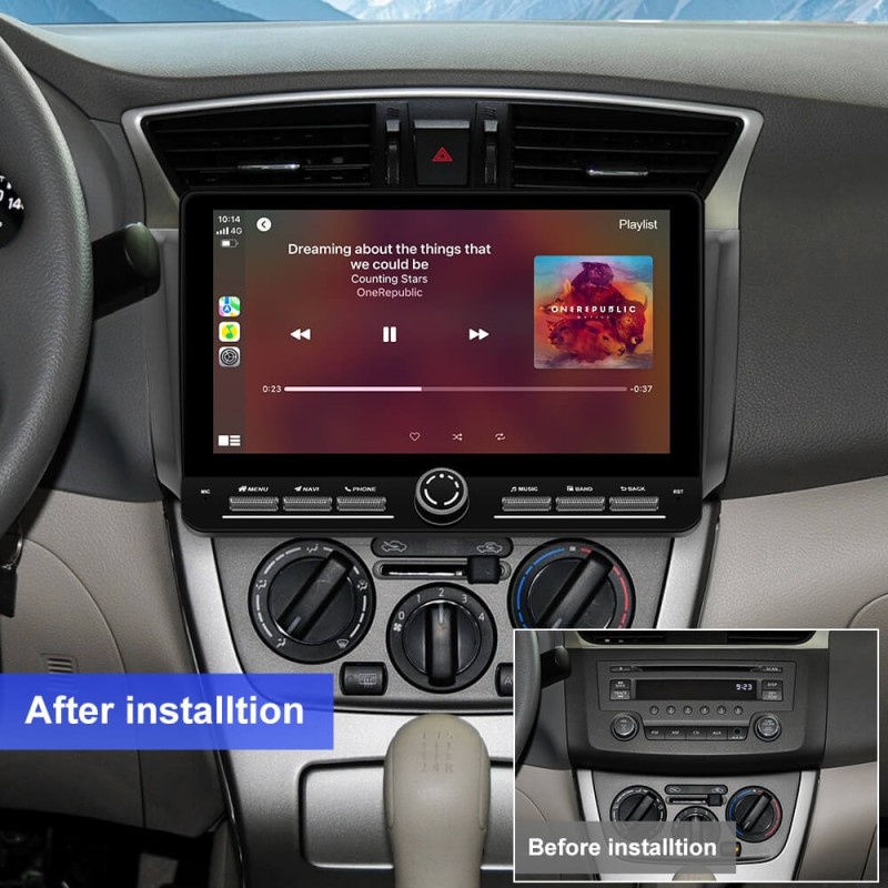 10 inch Android 14 New Design Angle Key 2.0 Touch Screen Car Radio Button Car Stereo For Nissan Sentra B17 2012-2017