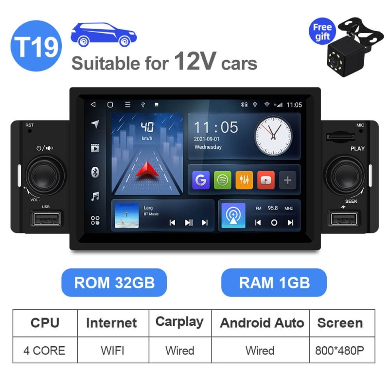 1 DIN Car Radio RDS Carplay Audio Player Car Stereo Universal Radio