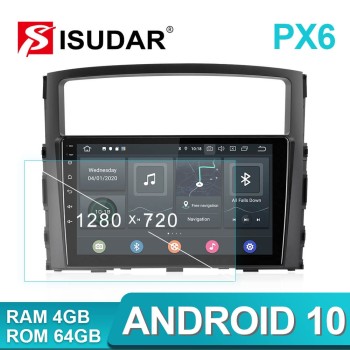 Isudar PX6 Android 10 1 Din Auto Radio For Mitsubishi/Pajero 2006-2014