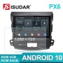 Isudar GPS 6 Core PX6 Android10 1 Din Auto Radio For Mitsubishi Outlander 2 2005-2011