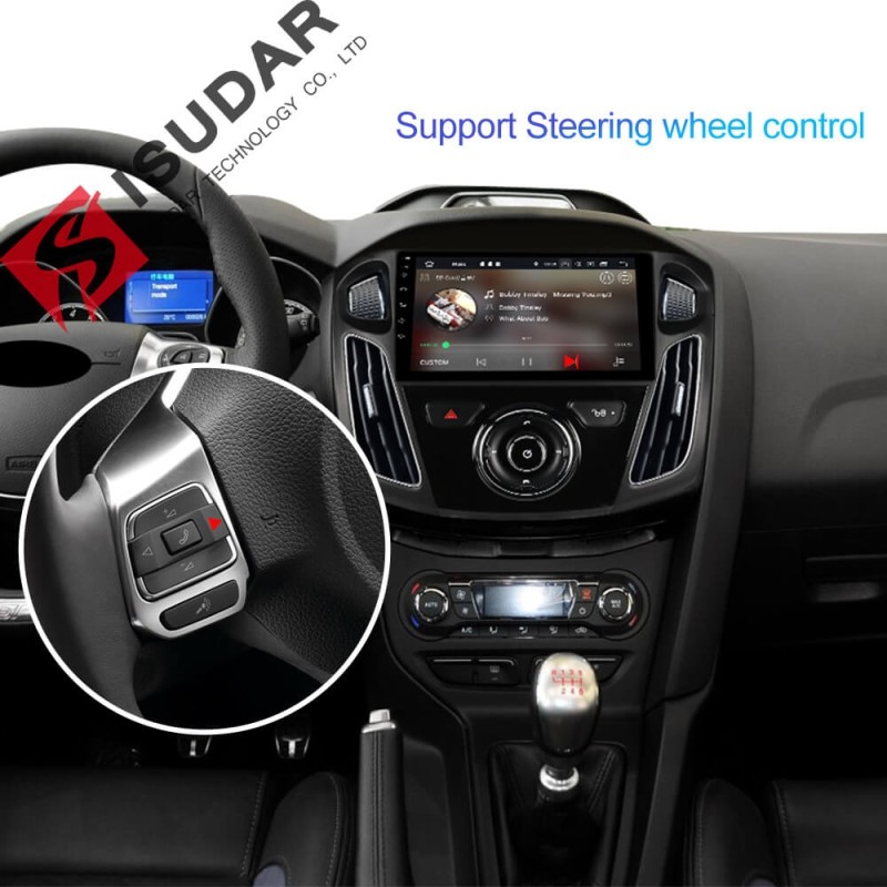 ISUDAR 1 Din Auto Radio Android 9 Octa core For Ford/Focus 3 2012-2014