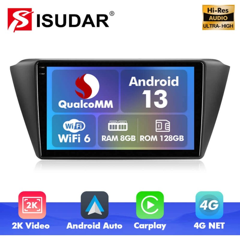 Q6 Qualcomm Android 13 For Volkswagen Skoda Fabia 2015-2019 9" screen multimedia car radio DSP ADAU