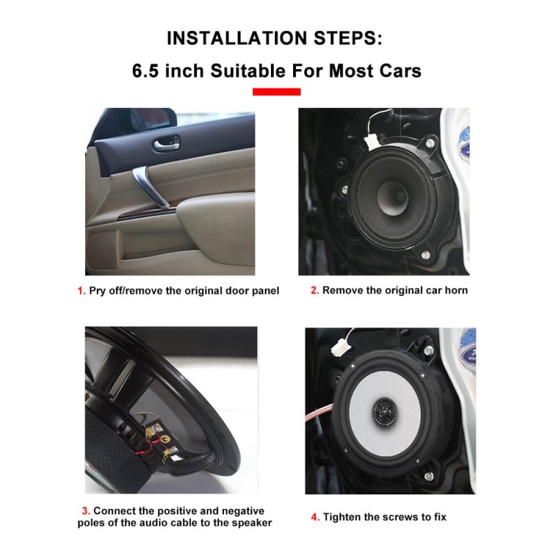 ISUDAR SU601C Car Coaxial Hifi Speakers 2 Pcs 6.5 Inch 2 Way Vehicle Door