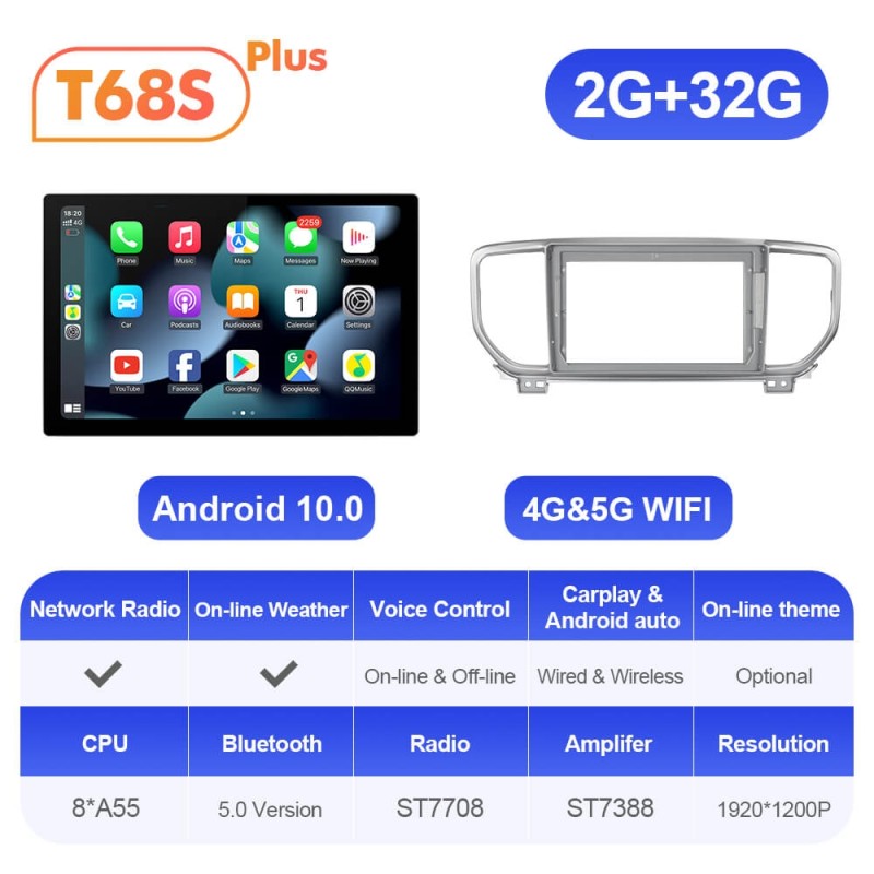 ISUDAR 2K 13.1 Inch Android 12 Car Radio For KIA Sportage 4 KX5 2016 - 2018 2019-2021