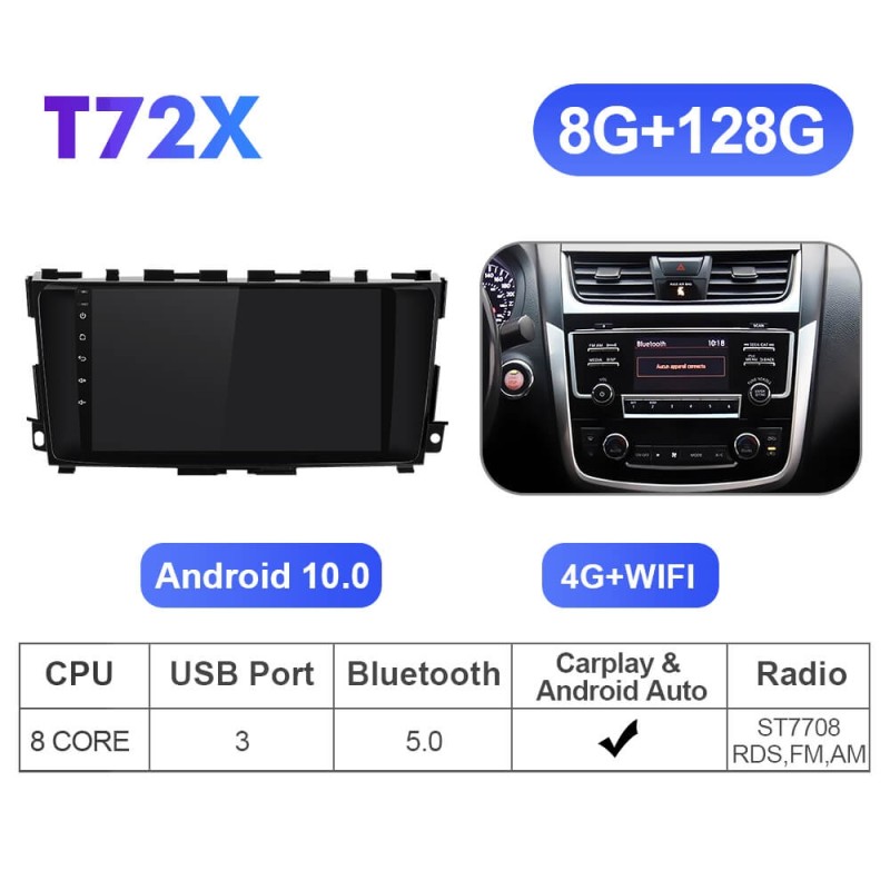 ISUDAR T72 Android 10 Car Radio 9'' For Nissan Teana 3 Altima 5 L33 2013 -2018