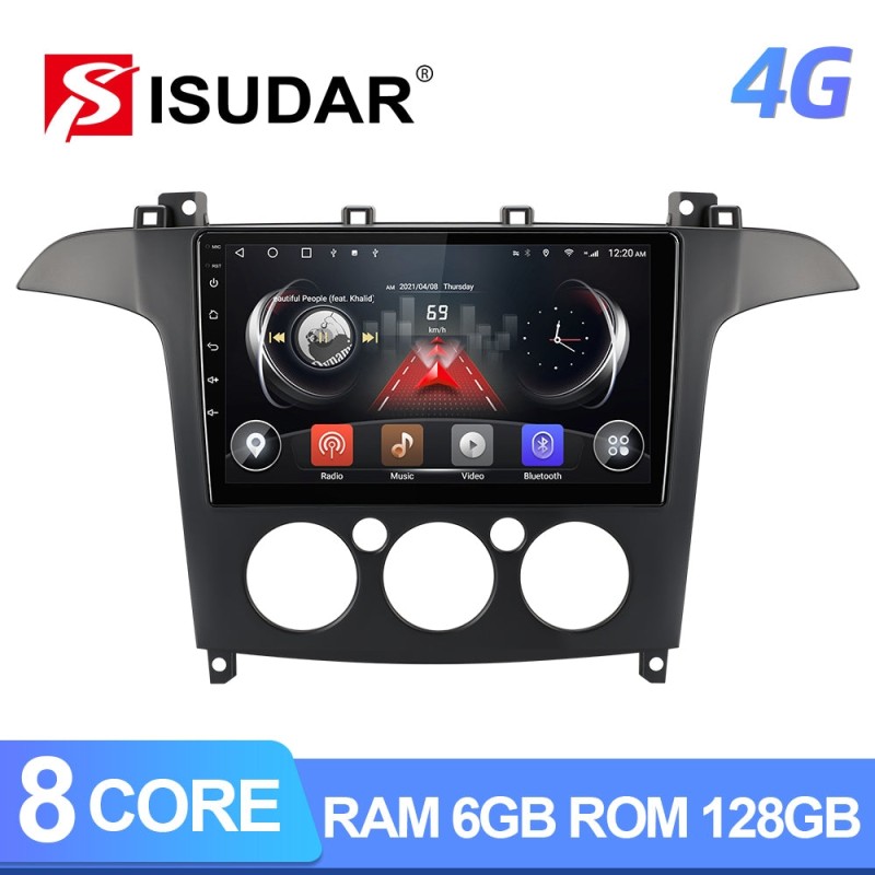 Isudar 8 core RAM 6G Carplay Auto radio For Ford S-Max S Max 2006-2015 GPS Navigation Multimedia