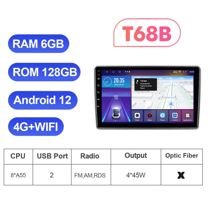 Isudar Car Radio Android 12 For Fiat Ducato 2006 - 2016 Multimedia Player Stereo GPS Navigation Head Unit