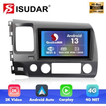 Q6 Qualcomm Android 13 For Honda Civic 2006-2012 9" screen multimedia car radio DSP ADAU