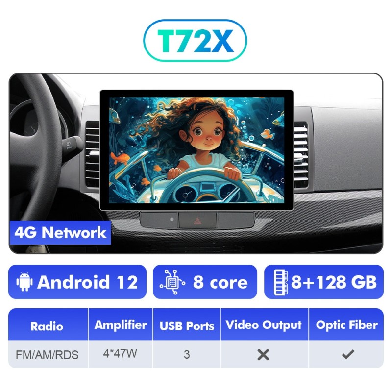 NEW! 13.1” Android 13 For MITSUBISHI LANCER 2007-2013 Car Radio HDMI Video Output