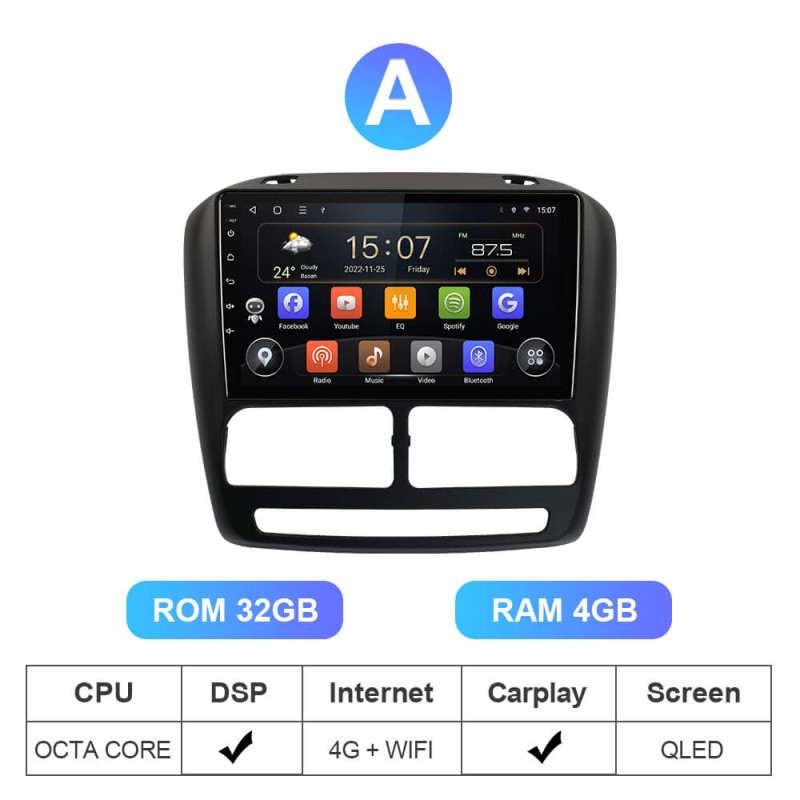 T72 8 Core Carplay Android Auto Radio For Fiat Doblo 2010-2015 Combo 2011-2018