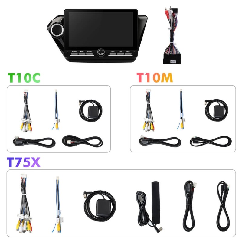 10 inch Android 14 New Design Angle Key 2.0 Touch Screen Car Radio Button Car Stereo For Kia Rio 3 4 2011-2016