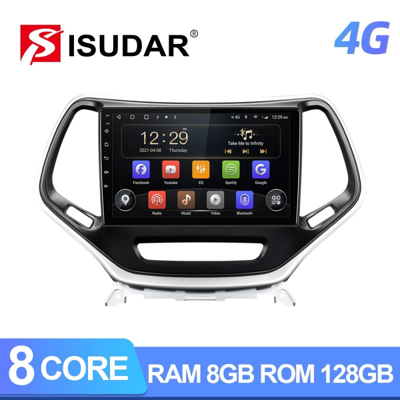 T72 QLED Car Radio For Jeep Cherokee 5 KL 2014-2018 8GB ROM 128GB