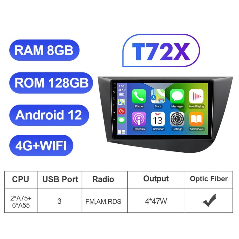 ISUDAR Android 12 8 Core Car Radio Navigation For Seat LEON 2005-2012