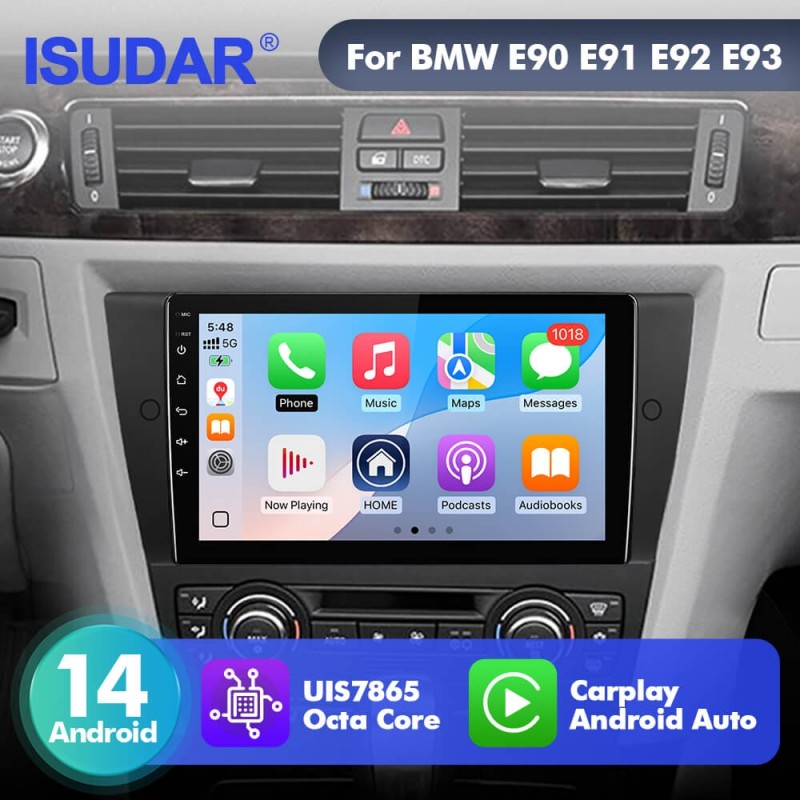 For BMW E90 E91 E92 E93 Upgrade from T72 - T75 series Android 14 UIS7865 Car Radio with 9" Screen