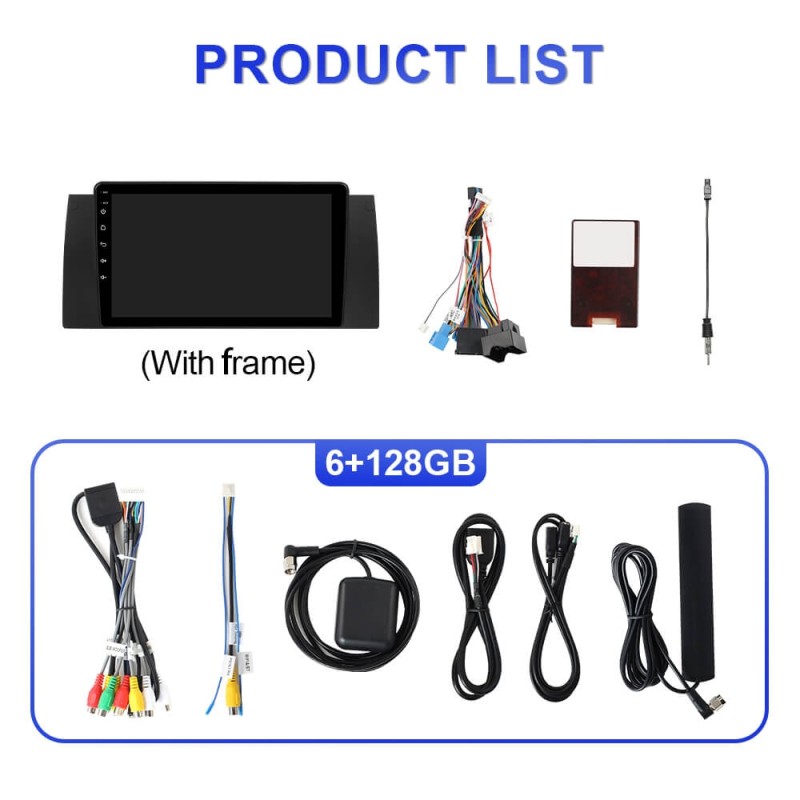 For BMW X5 E53 E39 1995-2006 Upgrade from T72-T75 series Android 14 UIS7865 Car Radio with 9" Screen