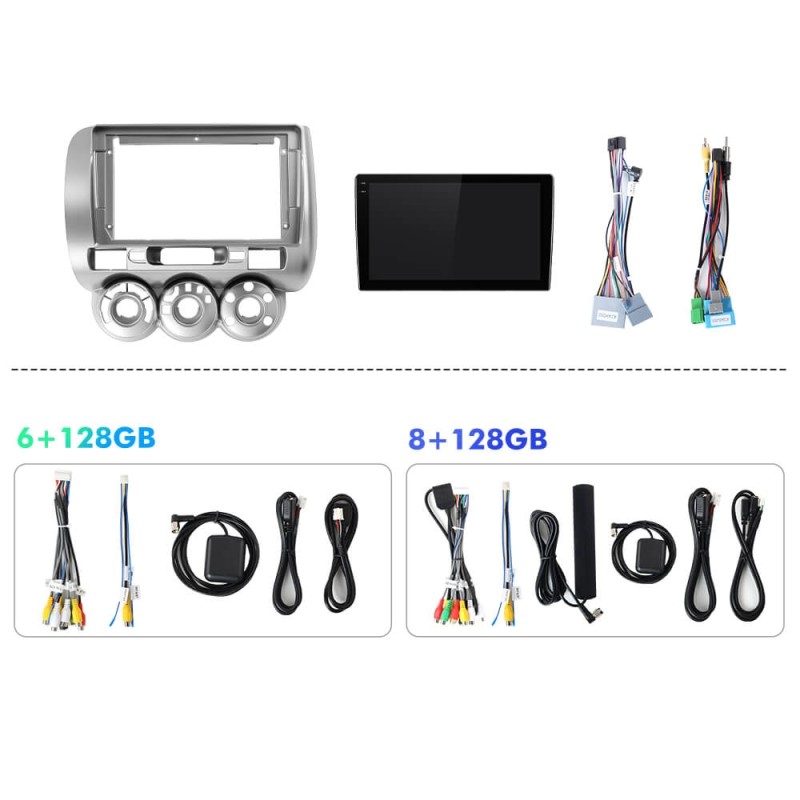 Q6 Qualcomm Android 13 For Honda Fit Jazz 2002-2007 9" screen music car radio DSP ADAU