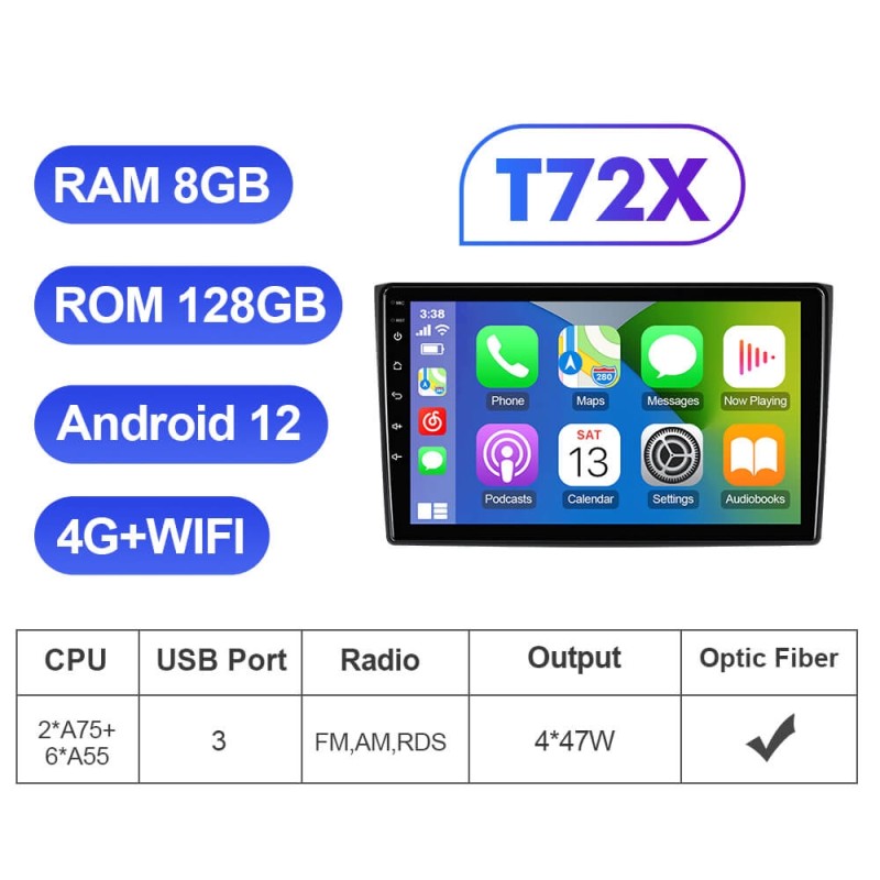 For Mazda CX-9 2006-2016 10.1 inch QLED Android Car Radio DVD Player Multimedia Navigation