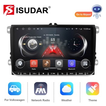 Isudar VW0907-T72/T68/T19 NEW UPGRADE! 9 Inch1 Din 1280*720P Auto Radio For Skoda/VW/Volkswagen/POLO/PASSAT/Golf/Tiguan/Jetta/Touran