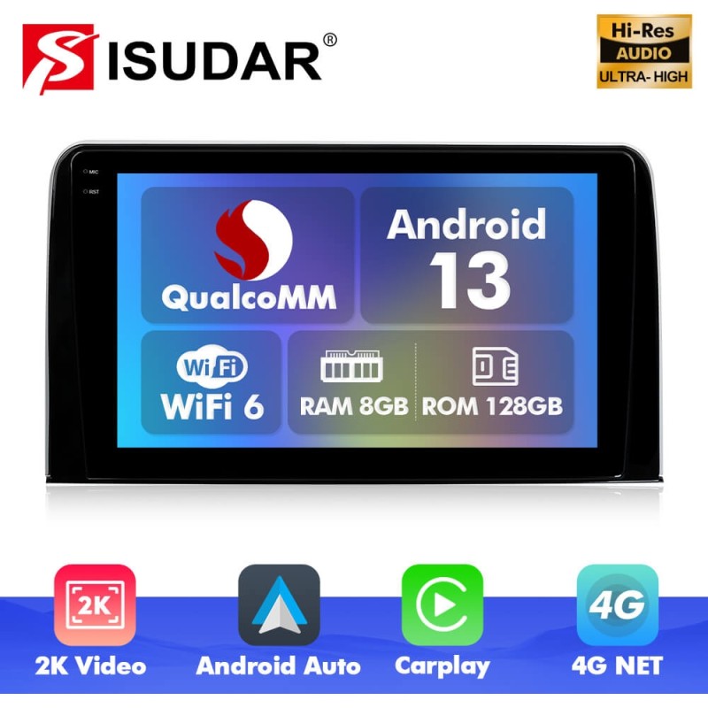 For Honda CRV 2017-2020 Q6 Qualcomm Android 13 10.1" screen music car radio DSP ADAU