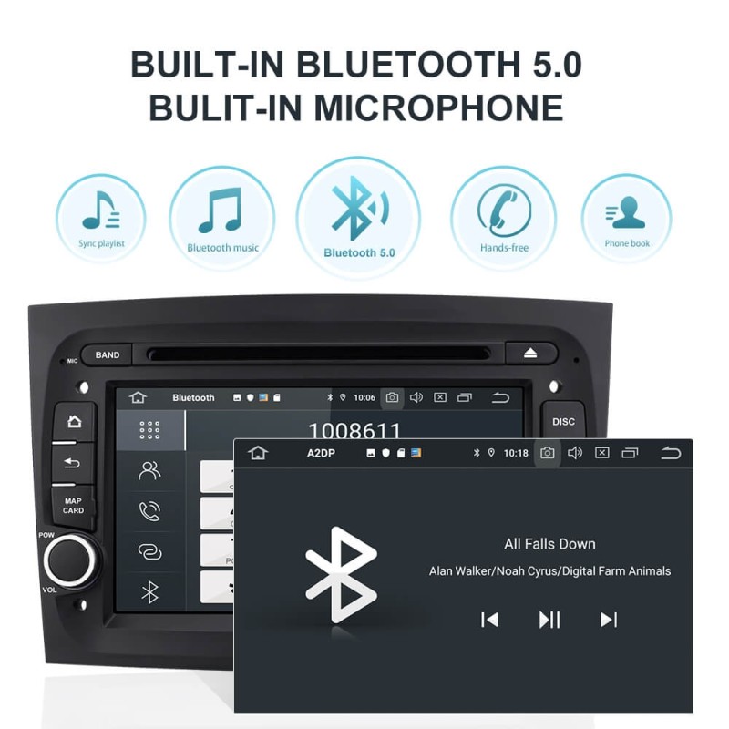 Isudar PX6 1 Din carplay Android 10 For Fiat/doblo/bravo/Vans