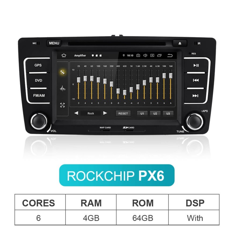 Isudar PX6 2 Din Android 10 Auto Radio For SKODA/Yeti/Octavia 2009 2010 2012