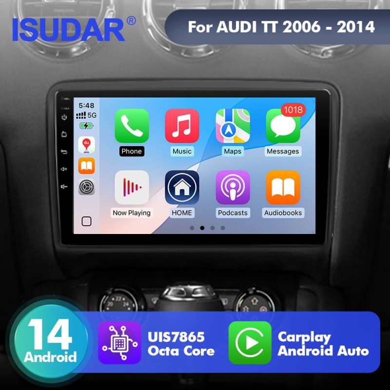 For Audi TT 2006-2014 T75 Upgrade from T72 Android 14 UIS7865 Car Radio