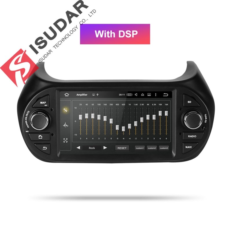 ISUDAR 1 Din Auto radio Quad core Android 9 For FIAT/Fiorino/Qubo/Citroen/Nemo/Peugeot/Bipper