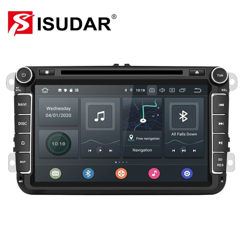ISUDAR 2 Din HD 1280*720 Auto radio Android 10 Octa core For Skoda/Seat/Volkswagen/Passat