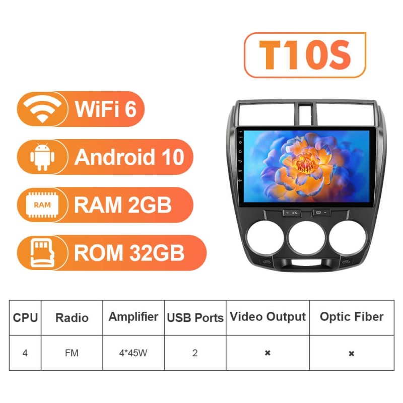 NEW! Android 13 Car Radio For Honda City 2008-2013 Multimedia Video Player Navigation GPS 4G