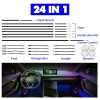 20 in 1  LED Symphony Flowing Colorful Interior Gradient Lamp Atmosphere for Car inside automotive neon fiber optic strip DIY