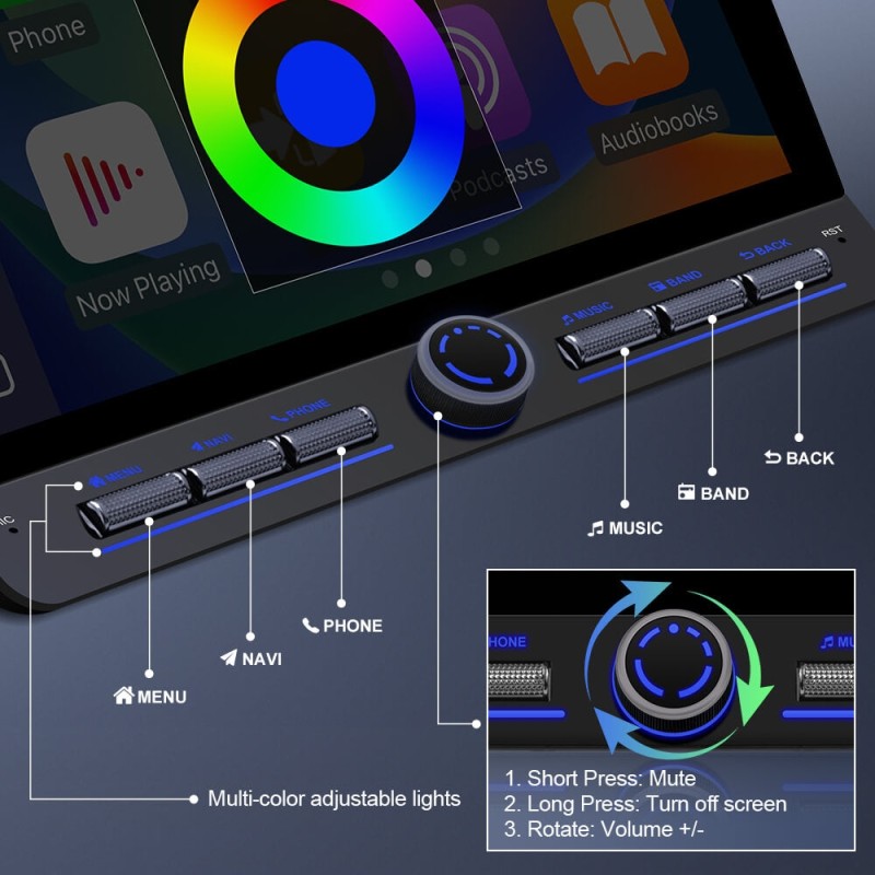 10 inch Android 14 New Design Angle Key 2.0 Touch Screen Car Radio Button Car Stereo For Honda Civic 2006-2012