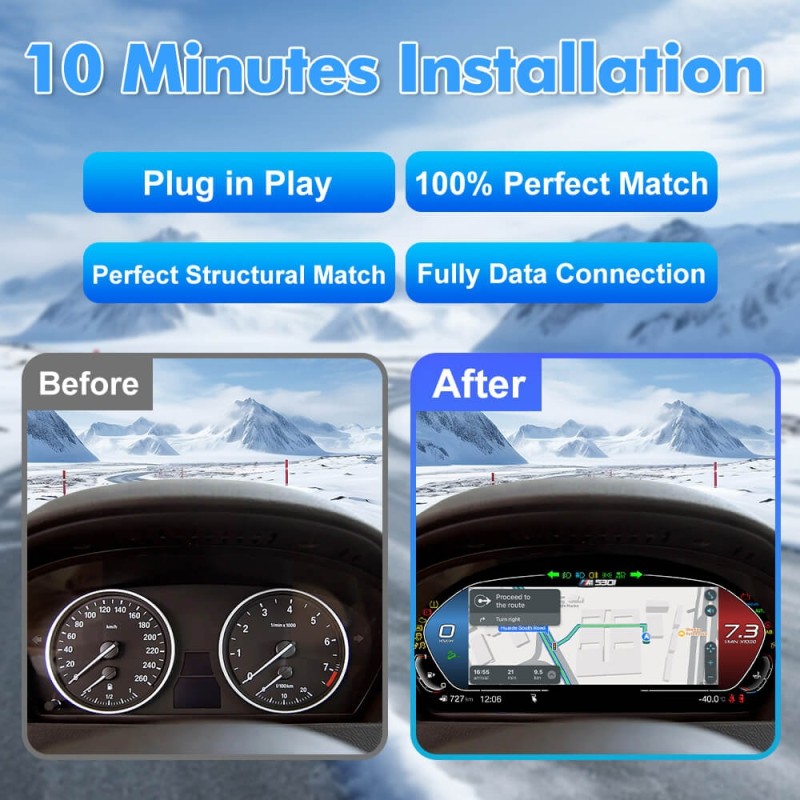 FOR BMW X5 E70 X6 E71 2006-2013 CCC CIC Digital Carplay dashboard Instrumental Cluster Speedometer Screen