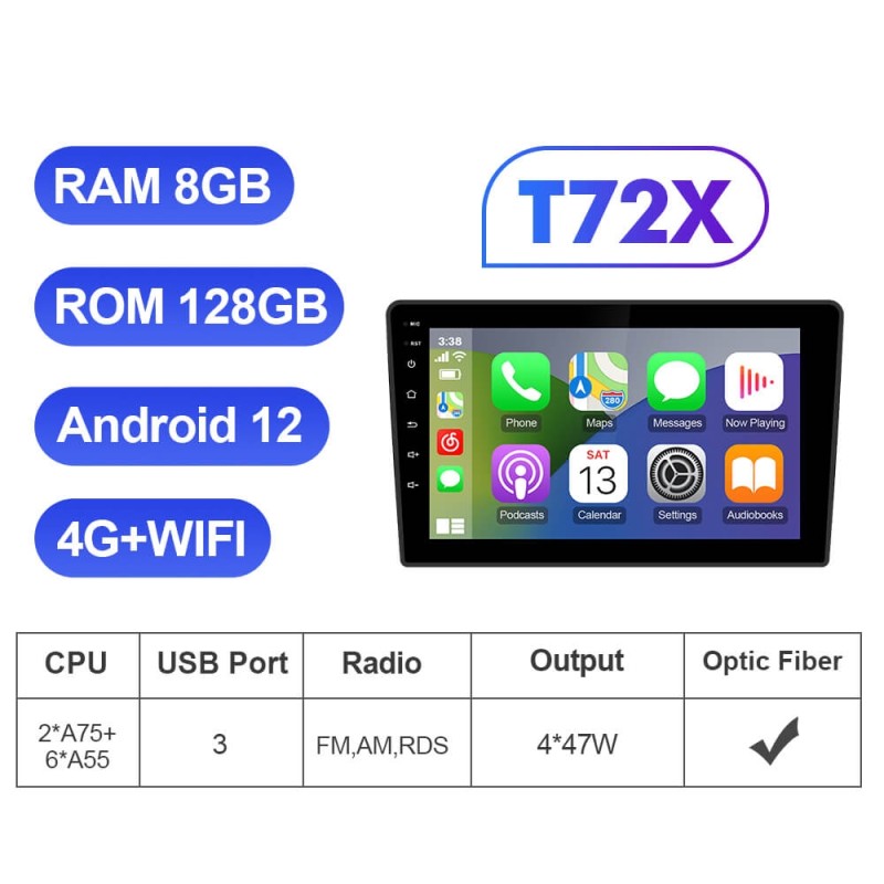 For Fiat 500L 2012-2017 Wireless Carplay Android Auto Radio Stereo 10.1 inch Car multimedia Navi