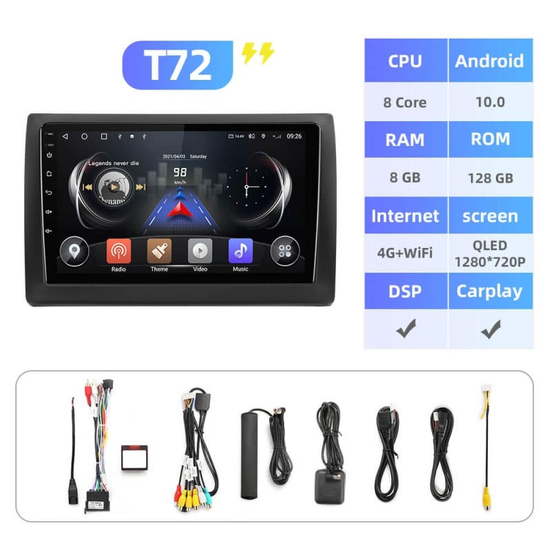 ISUDAR Android 10 T72 Car Radio For Fiat Stilo 2002-2010