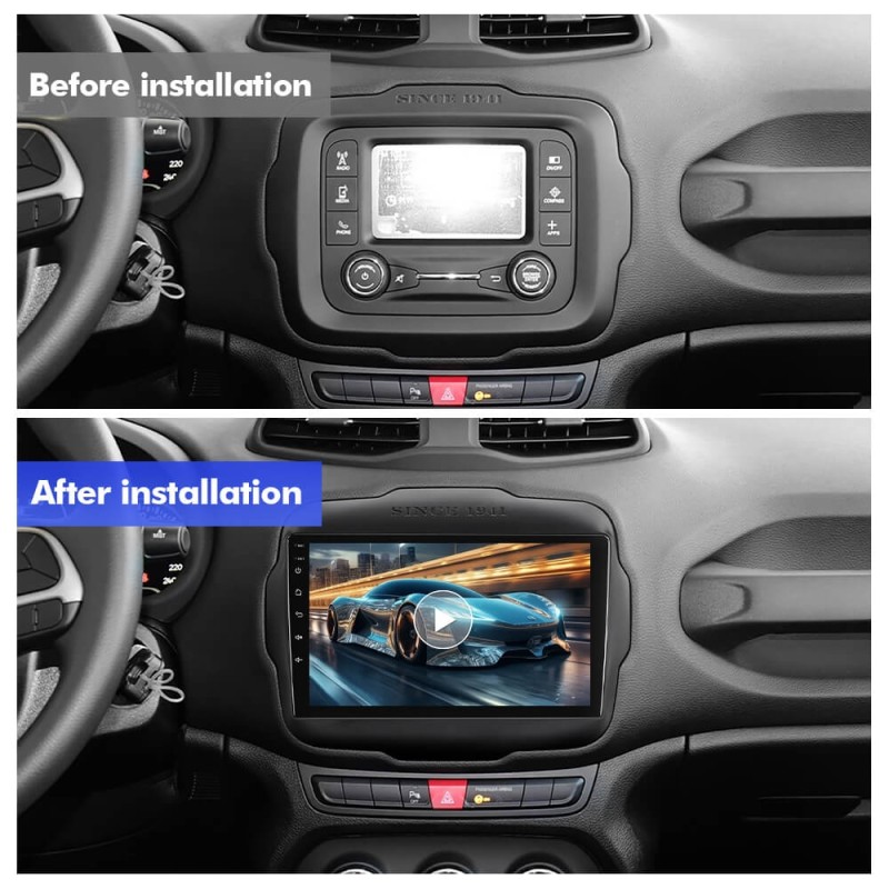 Upgrade from T72 - T75 series Android 14 UIS7865 Car Radio For Jeep Renegade 2014-2022 with 9" Screen