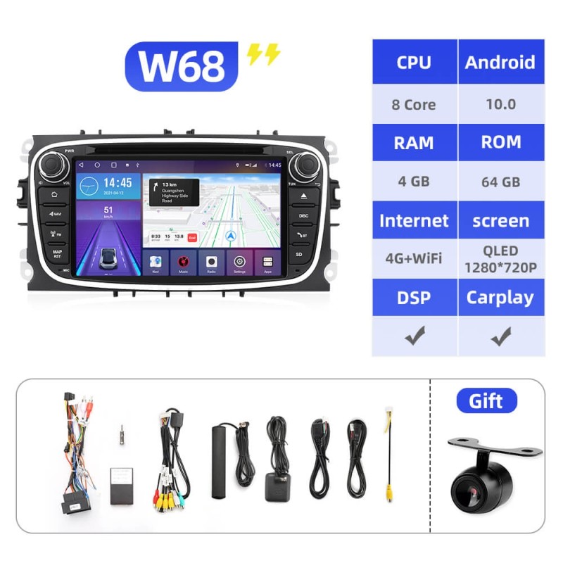 Clearance Sale！Isudar Wireless carplay Android 10 Car Radio For FORD/Focus/S-MAX/Mondeo/C-MAX/Galaxy