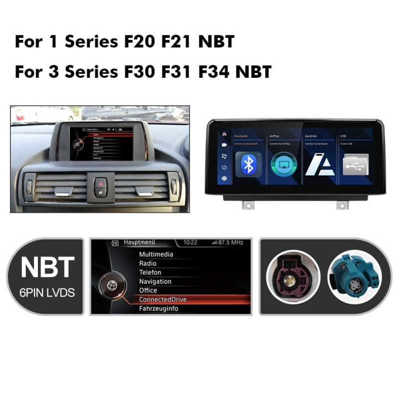 ISUDAR 10.25 inch Linux touch screen Wireless Carplay and Android Auto for BMW 1 2 Series NBT system F20/F21/F22 2013-2015