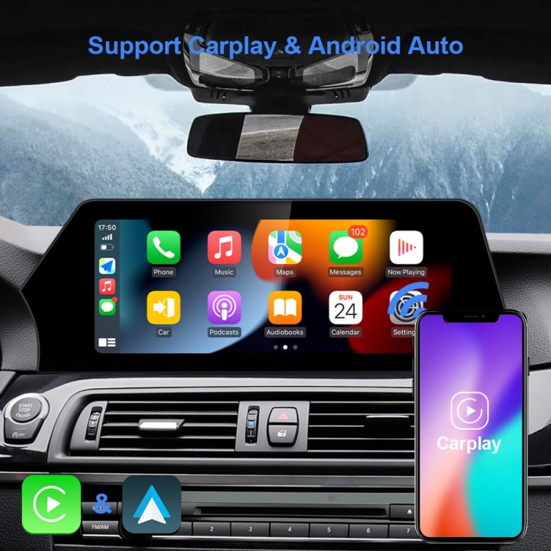 Qualcomm Carplay Car Radio for BMW 5 Series F10 F11 2011-2016 CIC NBT 520i