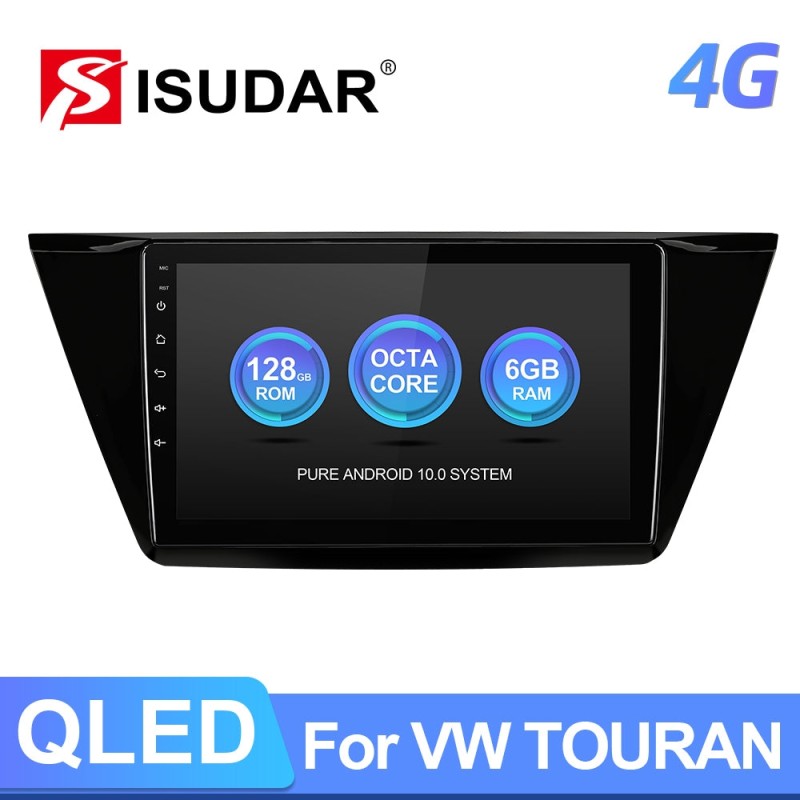 T72 QLED 4G Sim card Auto radio For VW/Volkswagen/TOURAN 2016 2017 2018-