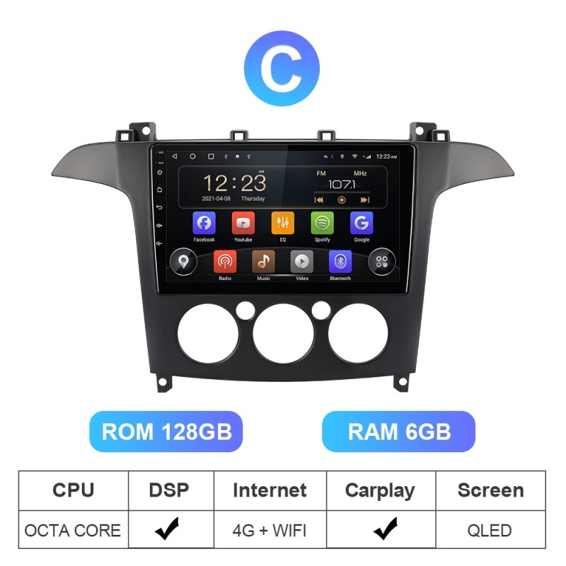 Isudar 8 core RAM 6G Carplay Auto radio For Ford S-Max S Max 2006-2015 GPS Navigation Multimedia