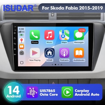 For Skoda Fabia 2015-2019 T75 Upgrade from T72 Android 14 UIS7865 Car Radio
